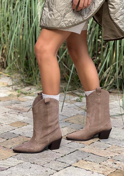 MERCURY Western Boots Suéde Leer Donker Beige