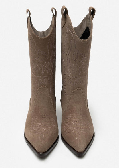 MERCURY Western Boots Suéde Leer Donker Beige