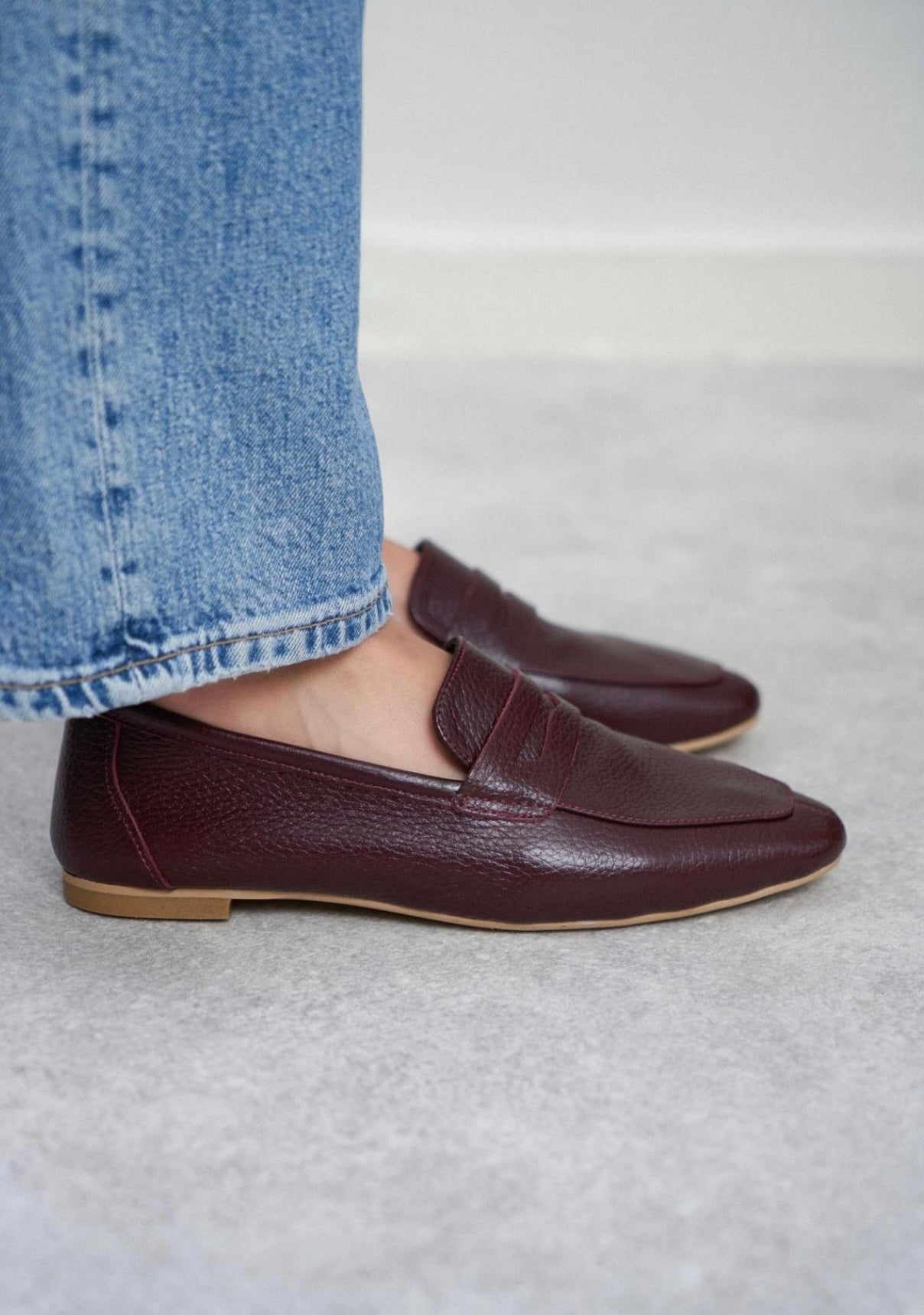 EMMA 100% Leren Loafers Bordeaux