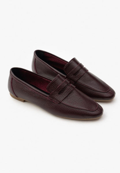 EMMA 100% Leren Loafers Bordeaux