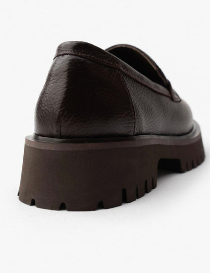 QUEENA Loafers Bruin 100% Leer