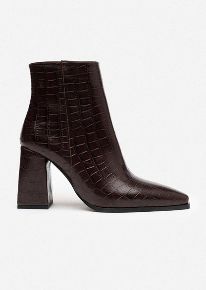 JUANITA Boots Coffee Croco